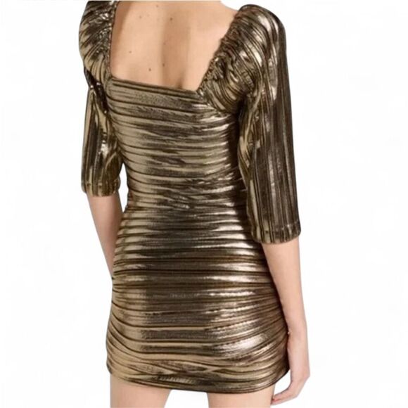 NWT LoveShackFancy Gold Mini Dress 6 - Picture 2 of 12
